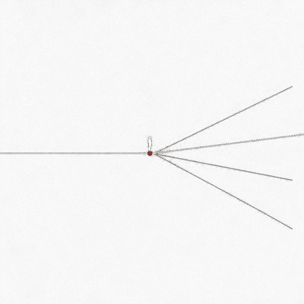 A single figure standing at an inflection point, with a fan of possible futures opening ahead